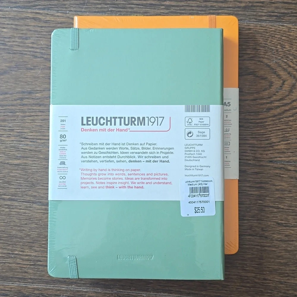 ❤️BUY 5 GET 3 FREE  Leuchtturm1917 Notebook Medium (A5), Hardcover, Lobster